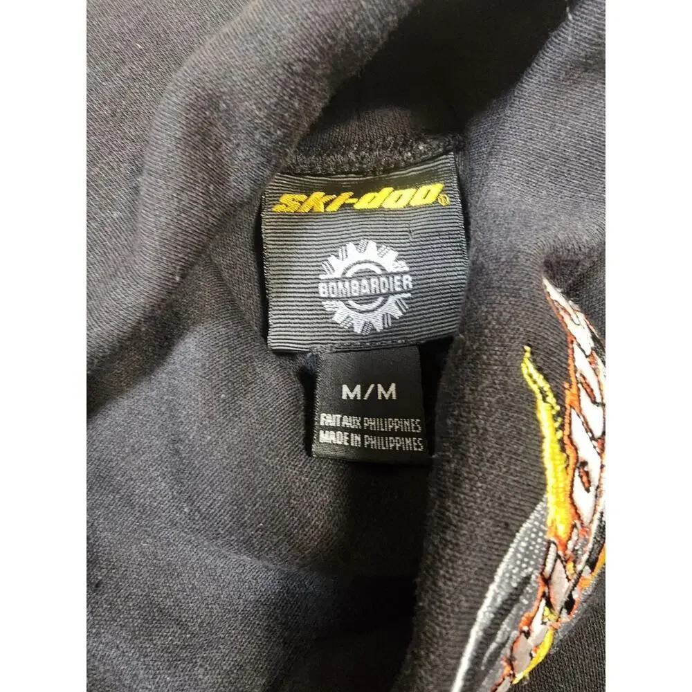 Vintage Men’s Ski-Doo Black Yellow Embroidered Turtle Neck Sweater Size Medium